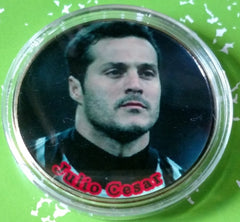 JULIO CESAR SOCCER #19862 COLORIZED GOLD/BRASS ART ROUND
