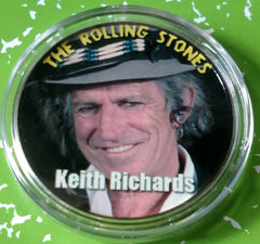 ROLLING STONES KEITH RICHARDS #102 COLORIZED ART ROUND