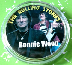 ROLLING STONES RONNIE WOOD #105 COLORIZED ART ROUND