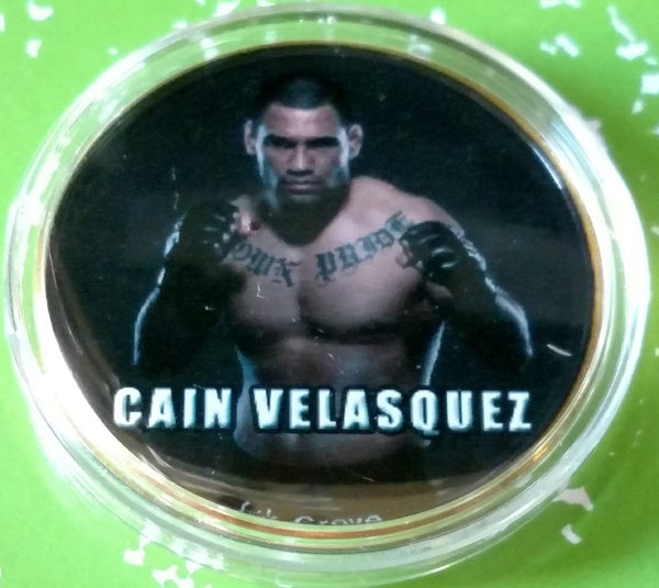 UFC CAIN VELASQUEZ #BXB54 COLORIZED GOLD/BRASS ART ROUND - 1