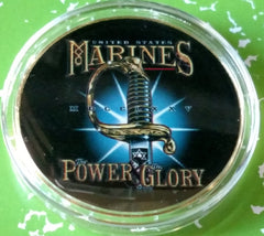 USMC MARINES POWER GLORY #631 COLORIZED ART ROUND