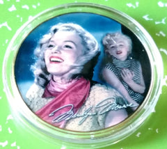 MARILYN MONROE #568 COLORIZED GOLD PLATED ART ROUND
