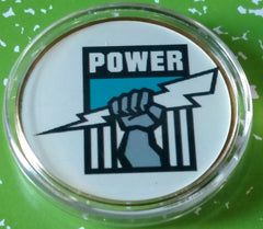 AFL PORT ADELAIDE POWER FOOTBALL #BXB169 COLORIZED GOLD/BRASS ART ROUND