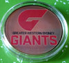 AFL GREATER WESTERN SYDNEY GIANTS FOOTBALL #BXB619 COLORIZED GOLD/BRASS ART ROUND - 1