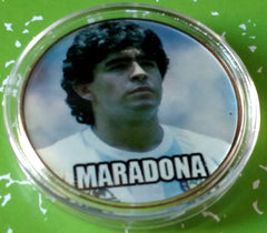 MARADONA SOCCER #BXB601 COLORIZED GOLD/BRASS ART ROUND
