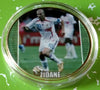 ZIDANE SOCCER #BXB593 COLORIZED GOLD/BRASS ART ROUND - 1