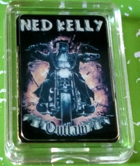 NED KELLY OUTLAW #B752 COLORIZED GOLD/BRASS  ART BAR