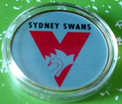 AFL SYDNEY SWANS FOOTBALL #BXB129 COLORIZED GOLD/BRASS ART ROUND