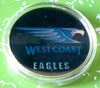 WEST COAST EAGLES RUGBY FOOTBALL #BXB138 COLORIZED GOLD/BRASS ART ROUND - 1
