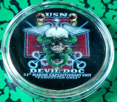 USA NAVY DEVIL DOC #FMB62 COLORIZED ART ROUND