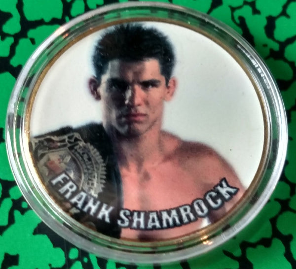 UFC FRANK SHAMROCK #BXB68 COLORIZED GOLD/BRASS ART ROUND - 1