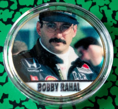 INDY BOBBY RAHAL #F COLORIZED GOLD PLATED ART ROUND