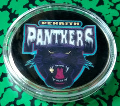 PENRITH PANTHERS FOOTBALL #BXB131 COLORIZED GOLD/BRASS ART ROUND