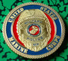 USMC MARINE CORPS POLICE SEMPER FIDELIS #1103 COLORIZED ART ROUND - 1