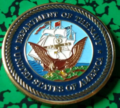 US DEPARTMENT OF THE NAVY #66 COLORIZED ART ROUND