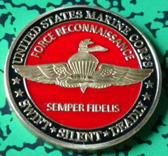 USMC FORCE RECONNAISSANCE SEMPER FIDELIS #1102 COLORIZED ART ROUND