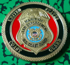 US COAST GUARD MARITIME LAW ENFORCEMENT #1106 COLORIZED ART ROUND