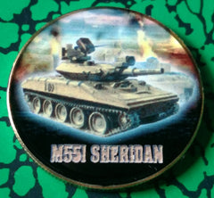 MILITARY M551 SHERIDAN TANK  #239 COLORIZED ART ROUND