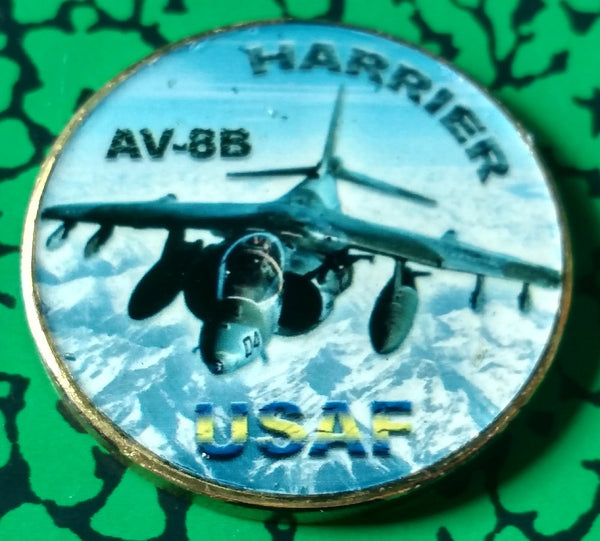 USAF AIR FORCE AV-8B HARRIER #209 COLORIZED ART ROUND - 1