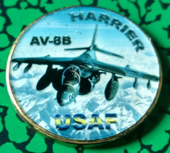 USAF AIR FORCE AV-8B HARRIER #209 COLORIZED ART ROUND