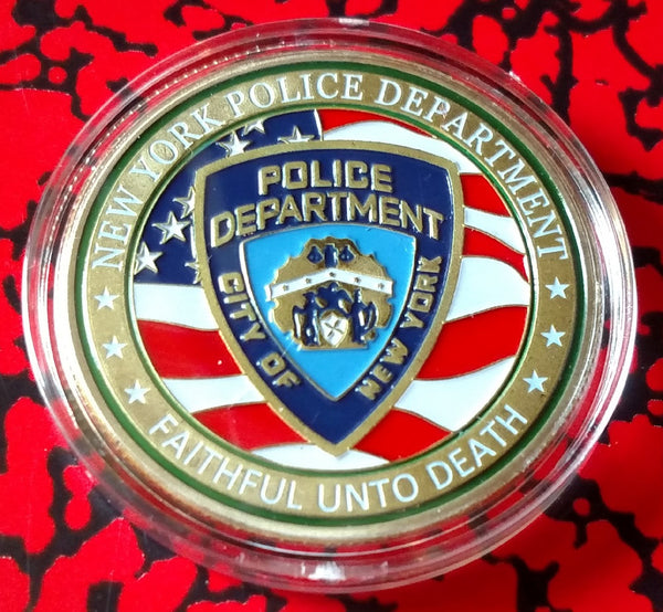 NYPD NEW YORK POLICE #1121 COLORIZED ART ROUND - 1