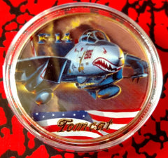 US NAVY F-14 TOMCAT #217 COLORIZED ART ROUND