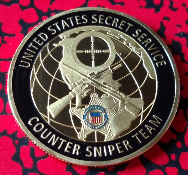USSS SECRET SERVICE COUNTER SNIPER TEAM #1165 COLORIZED ART ROUND - 1