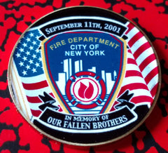 9/11 FDNY NEW YORK FIRE DEPARTMENT #F02 COLORIZED ART ROUND