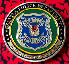 SEATTLE POLICE DEPARTMENT #1151 COLORIZED ART ROUND