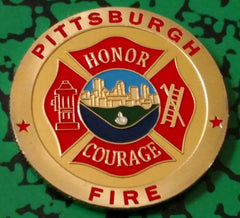 PITTSBURGH FIRE DEPARTMENT #1174 COLORIZED ART ROUND