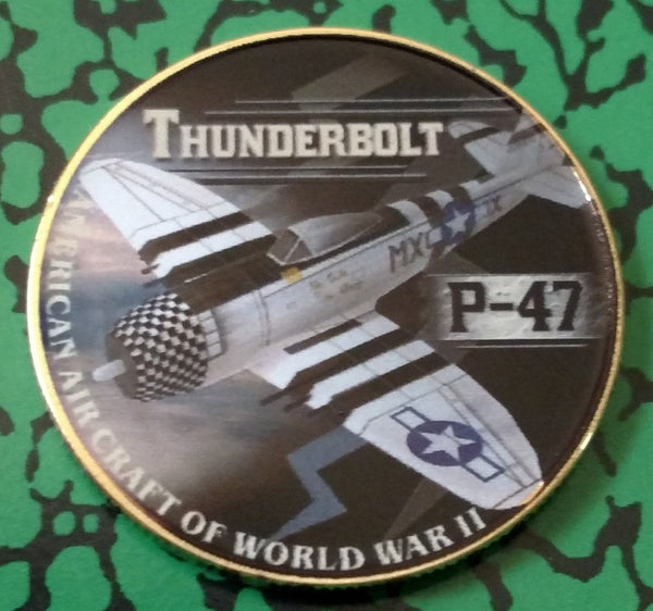 THUNDERBOLT P-47  #A19 COLORIZED ART ROUND - 1