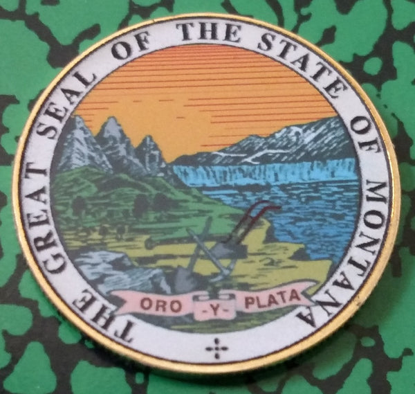 MONTANA STATE SEAL #BXB370 COLORIZED ART ROUND - 1