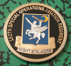 US ARMY NIGHT STALKERS 160TH SPEC OP AVIATION REGIMENT #1079 COLORIZED ART ROUND