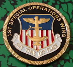 USAF AIR FORCE 1st SPECIAL OPERATIONS WING #1089 COLORIZED ART ROUND