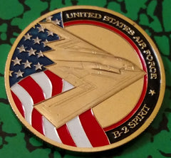 USAF AIR FORCE B-2 SPIRIT #77 COLORIZED ART ROUND