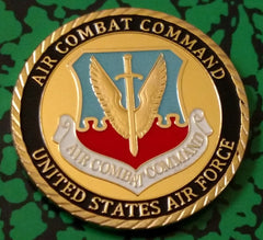 USAF AIR FORCE AIR COMBAT COMMAND #1080 COLORIZED ART ROUND