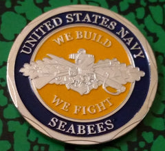 US NAVY SEABEES CAN DO #1107 COLORIZED ART ROUND