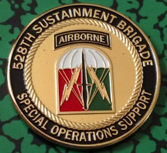 US ARMY 528th SUSTAINMENT BRIGADE SPECIAL OPERATIONS SUPPORT #1095 COLORIZED ART ROUND