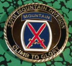 ARMY 10TH MOUNTAIN DIVISION - CLIMB TO GLORY #1077 COLORIZED ART ROUND