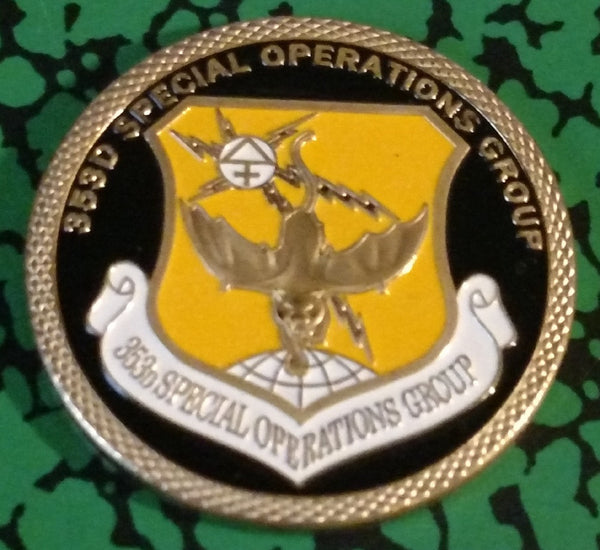 USAF AIR FORCE 353rd SPECIAL OPERATIONS GROUP #1091 COLORIZED ART ROUND - 1