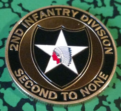 US ARMY 2ND INFANTRY - SECOND TO NONE #1076 COLORIZED ART ROUND