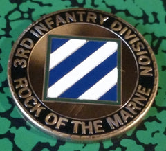 US ARMY 3RD INFANTRY - ROCK OF THE MARNE #1075 COLORIZED ART ROUND