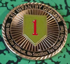 US ARMY 1ST INFANTRY - DUTY FIRST #1074 COLORIZED ART ROUND