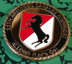 US ARMY 11TH ARMORED CAVALRY REGIMENT - ALLONS #1068 COLORIZED ART ROUND