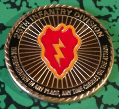 US ARMY 25TH INFANTRY DIVISION #1069 COLORIZED ART ROUND