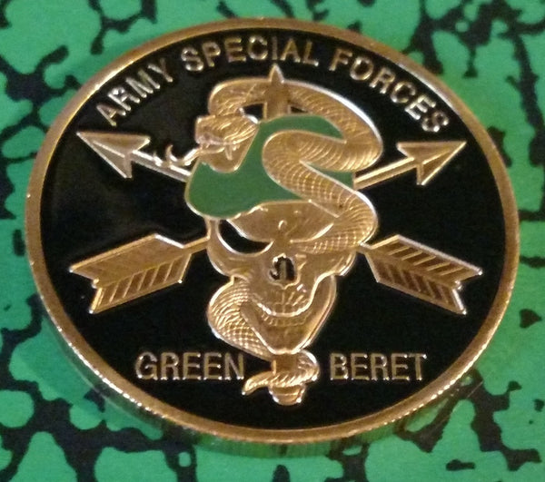 SPECIAL FORCES GREEN BERET #1001 COLORIZED ART ROUND - 1