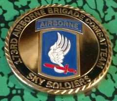 US ARMY 173RD AIRBORNE BRIGADE COMBAT TEAM - SKY SOLDIERS #1070 COLORIZED ART ROUND