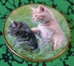 KITTENS CATS #C32 COLORIZED ART ROUND