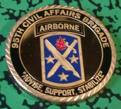 US ARMY 95TH CIVIL AFFAIRS BRIGADE #1078 COLORIZED ART ROUND