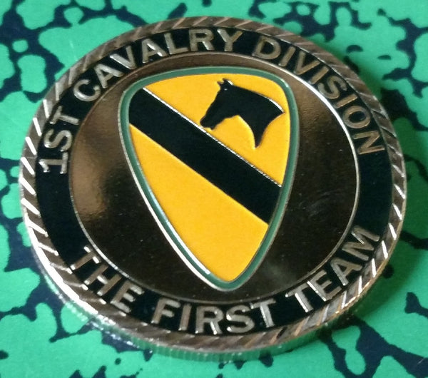 US ARMY 1ST CAVALRY DIVISION #1067 COLORIZED ART ROUND - 1